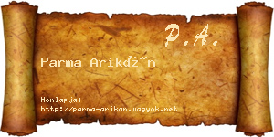 Parma Arikán névjegykártya